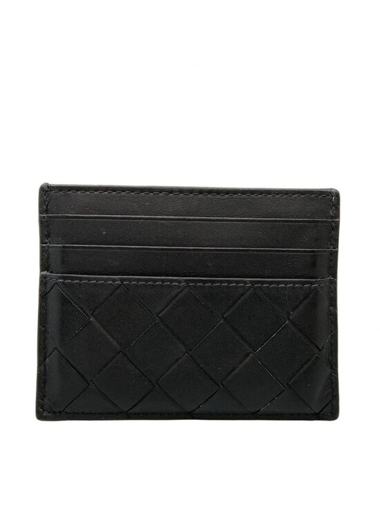 Bottega Veneta Handbags - Bottega Veneta Card Case Maxi Intrecciato Black Leather